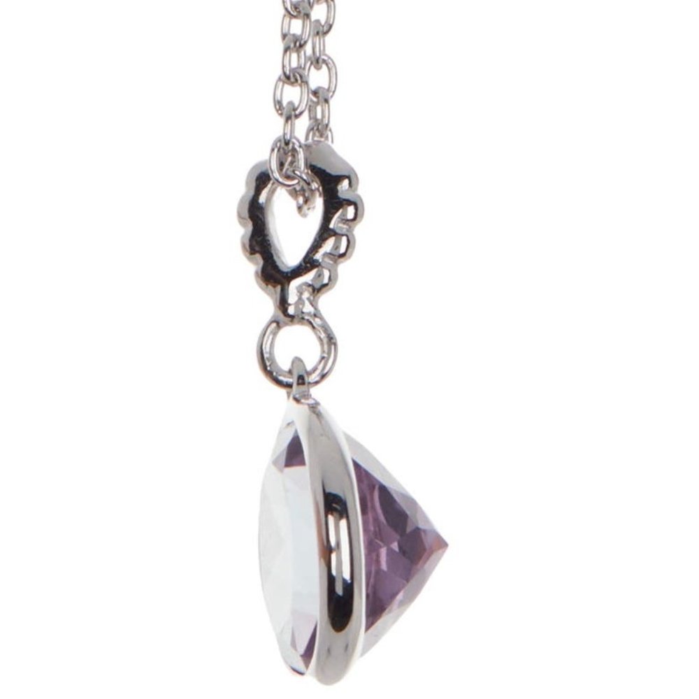 JUDITH RIPKA Sterling Silver 10mm Round Amethyst Pendant Necklace - Picture 3 of 5